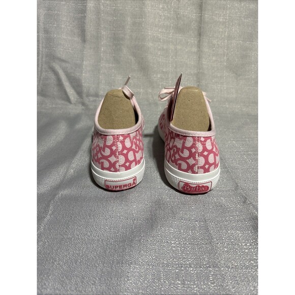 Superga x Barbie Collab Double Pink Denim Print Sneakers Women’s US 6 Canvas - Picture 6 of 12